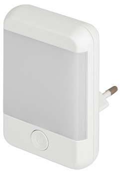 ЭРА Ночник - светильник светодиодный ЭРА NN-624-SW-W в розетку с выключателем белый