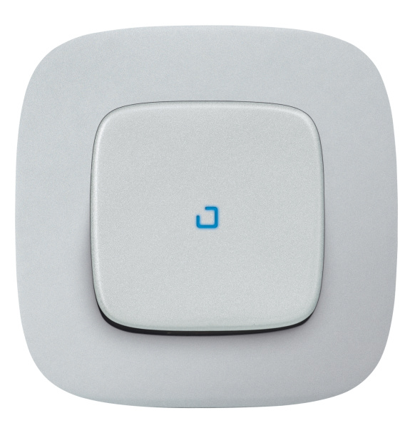 Купить Legrand Valena LIFE Алюм Клавиша 1-ая с подсветкой/индикацией (голубая линза в центре) 755102