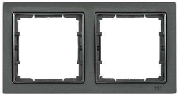 IEK РУ-2-БА Рамка двухместная квадратная BOLERO Q1 антрацит EMB22-K95-Q1