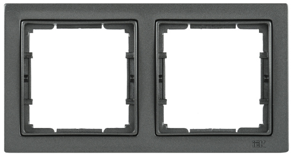 IEK РУ-2-БА Рамка двухместная квадратная BOLERO Q1 антрацит EMB22-K95-Q1