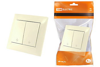 TDM Выключатель на 2 направления 2 кл. 10А сл. кость "Лама" SQ1815-0107
