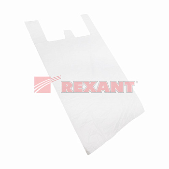 Пакет майка ПНД 30+15*55, 15мкм белая (100шт./уп) Rexant 61-0204-1