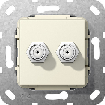 Gira S-55 Крем глянц Гнездо SAT F 2 местн. 565101