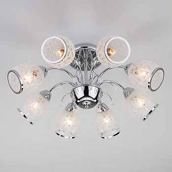 Eurosvet Потолочная люстра со стеклянными плафонами 30026/8 хром 00000073710