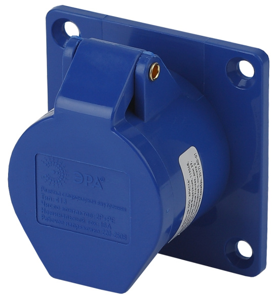 ЭРА R(IN)-16-2P-PE-IP44 Розетка стационарная внутренняя 413 2Р+РЕ 16А 220В
