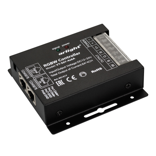 Купить Arlight Контроллер VT-S07-4x6A (12-24V, ПДУ 24 кн, RF) (IP20 Металл, 3 года) 021317