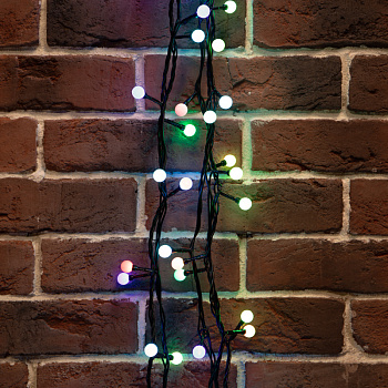 NEON-NIGHT Гирлянда "Мультишарики" Ø13 мм, 20 м, черный ПВХ, 200 диодов, цвет RGB 303-509-1
