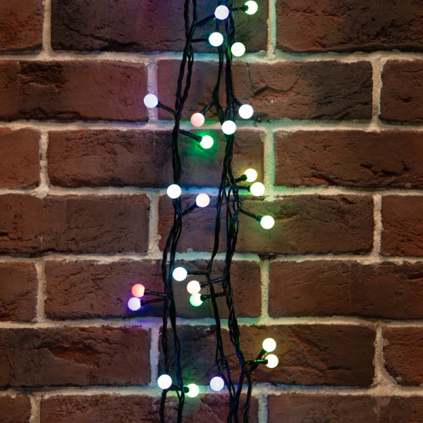 NEON-NIGHT Гирлянда "Мультишарики" Ø13 мм, 20 м, черный ПВХ, 200 диодов, цвет RGB 303-509-1