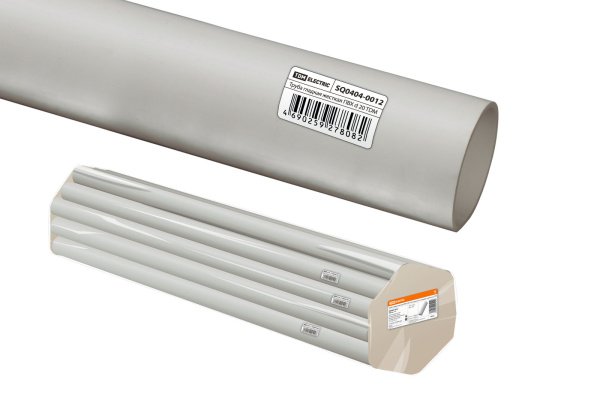 TDM Труба гладкая жесткая ПВХ d 20 (104 м) длина 2 м индивид. штрихкод, серая SQ0404-0012