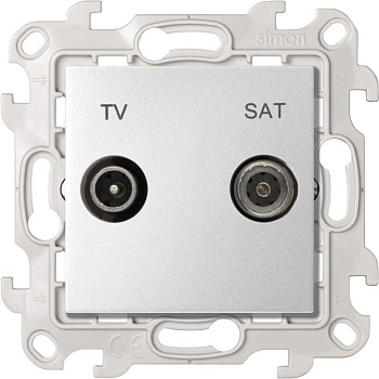Simon 24 Алюминий Розетка TV-SAT одиночная 2410487-033