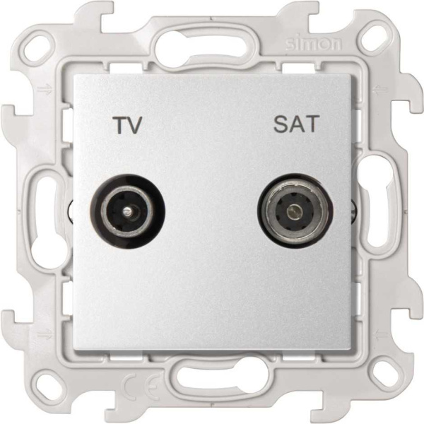 Simon 24 Алюминий Розетка TV-SAT одиночная 2410487-033