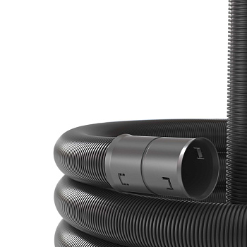 DKC Двустенная труба ПНД гибкая для кабельной канализации д.110мм без протяжки, SN8, 680Н,  в бухте 100м, цвет черный