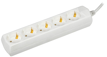 IEK GENERICA Удлинитель У05 5 мест 2P+PE/1,5м 3х1мм2 10А/250В GENERICA WYP10-10-05-D15-Z-G