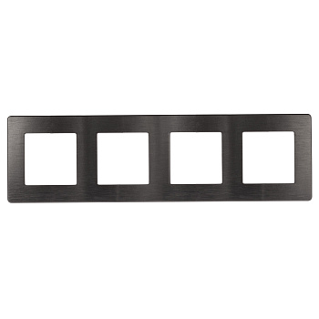 ЭРА Рамка для розеток и выключателей Серия 12 12-5104-12 на 4 поста, Сатин, графит