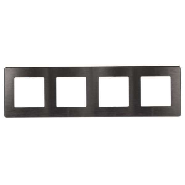 ЭРА Рамка для розеток и выключателей Серия 12 12-5104-12 на 4 поста, Сатин, графит