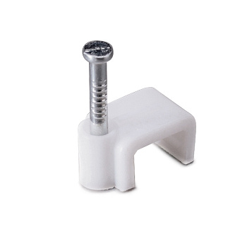 Скоба пластикова с гвоздем круглая СПП 4 (50шт.) (Fortisflex) 49448