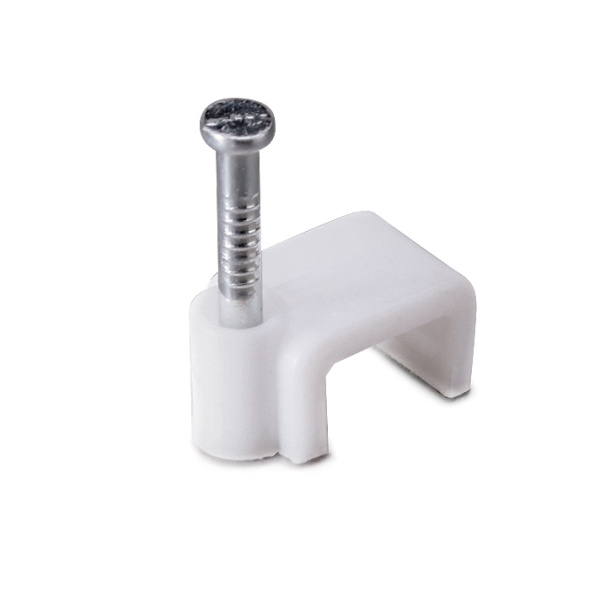 Скоба пластикова с гвоздем круглая СПП 4 (50шт.) (Fortisflex) 49448