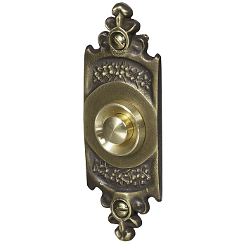 Zamel Кнопка звонка интерьерная, латунь с патиной, прямоугольная, антивандальная PDM-232-MOS