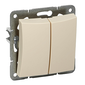 SE Дуэт Беж Выключатель 2-клавишный (сх.5) WDE000251