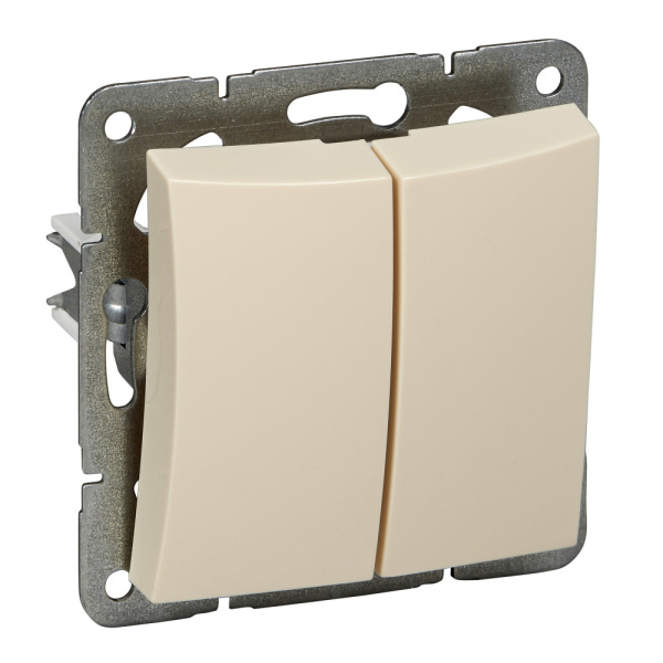 SE Дуэт Беж Выключатель 2-клавишный (сх.5) WDE000251
