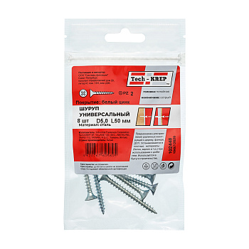 Tech-Krep Саморез ШУц 5,0х50 пот. гол. (8 шт) - пакет 102448