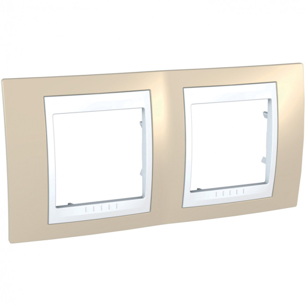 SE Unica Хамелеон Песчаный/Бел Рамка 2-ая горизонтальная MGU6.004.867