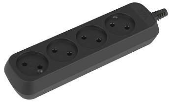 ЭРА Колодка KX-4-B 4 розетки без зазeмления черная
