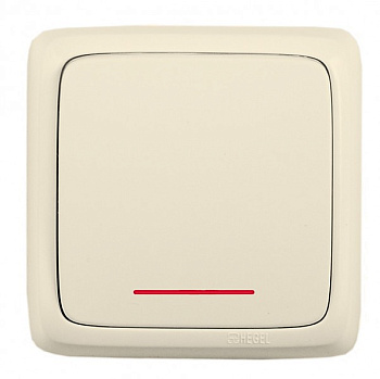 Hegel Альфа наруж Слоновая кость ВА10-164-01 Переключатель 1-клавишный с индикацией, с изол. пластиной