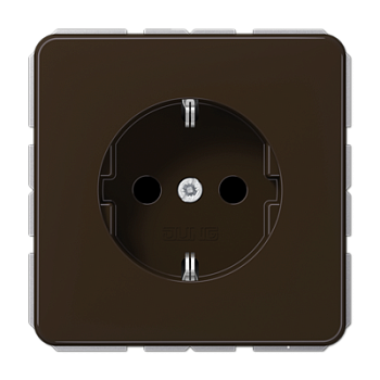 JUNG SCHUKO-розетка, винтовой зажим, защита от детей, коричневая CD1521KIBR