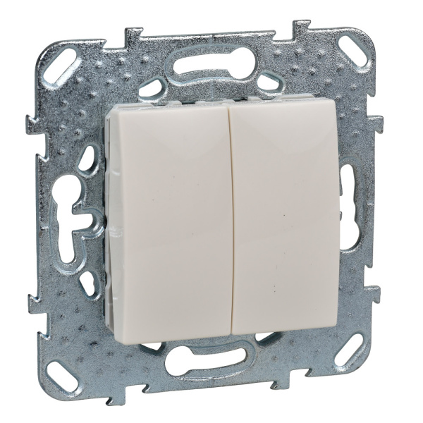 SE Unica Бежевый Выключатель 2-клавишный (сх.5) MGU5.211.25ZD