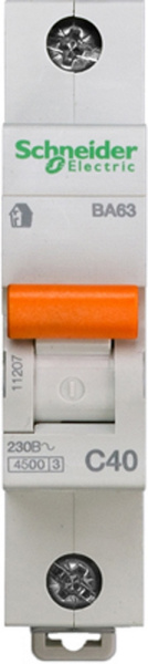 Купить SE Домовой ВА63 Автоматический выключатель 1P 40A (C) 4.5kA 11207