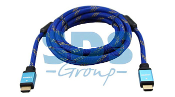 Шнур HDMI - HDMI gold 1.5М шелк с фильтрами (carton box) Rexant 17-6733