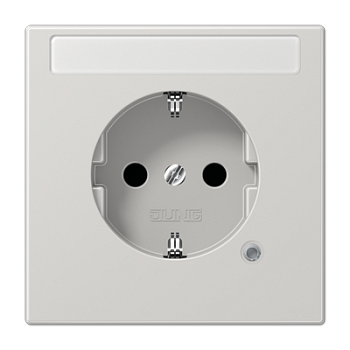 JUNG SCHUKO-розетка с полем для надписи и индикатором, светло-серый LS1520NAKOLG