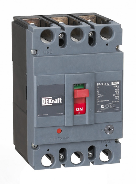 DEKraft Силовой Автоматический выключатель 3P 200А c Ir=160А-200А 50кА ВА-333