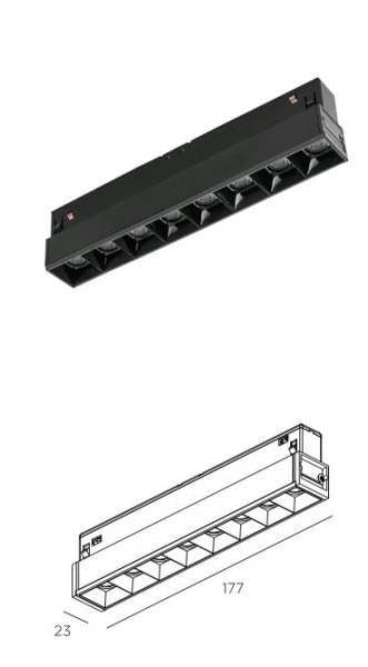 Technolight  86308-3K-01-BK Дарклайн 170 48В 8Вт 3000К 95+ 36° недиммируемый RAL 9005 черный