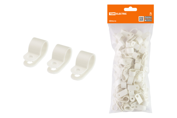 TDM Скоба нейлоновая крепежная СКН-5 белая (100 шт) SQ0514-0201