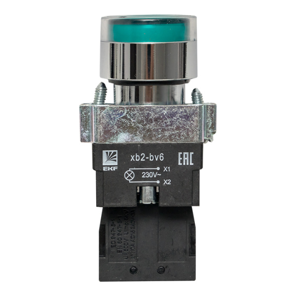 Купить Кнопка BA31 с подсветкой 230В зеленая NO EKF PROxima