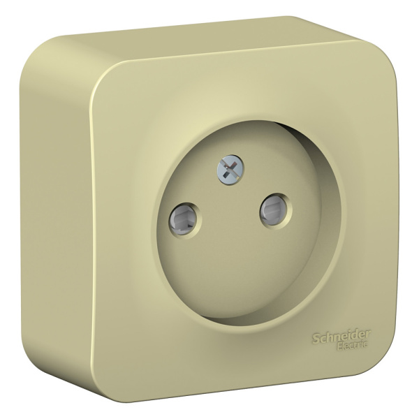 Systeme Electric Blanca наруж Беж Розетка б/з со шторками, изолир. пластина 16А, 250В