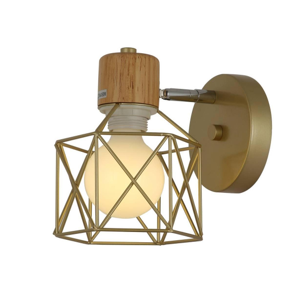 Evoluce SLE110401-01 Светильник настенный Золото, Светлое дерево/Золото E27 1*40W