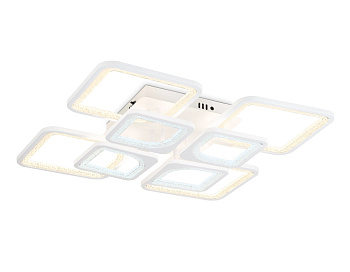 Ambrella Светильник потолочный светодиодный с пультом FA4423/4+4 WH белый 150W 3000K+6400K/4200K/6400K+3000K 580*580*120 (ПДУ ИК)