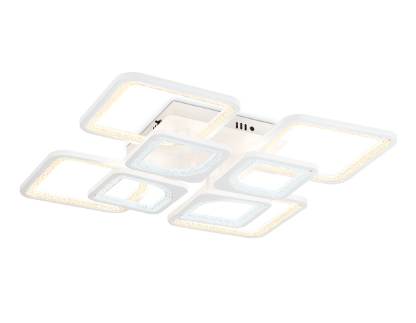 Ambrella Светильник потолочный светодиодный с пультом FA4423/4+4 WH белый 150W 3000K+6400K/4200K/6400K+3000K 580*580*120 (ПДУ ИК)