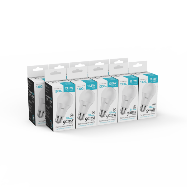 Купить Gauss Лампа Basic A60 13,5W 1300lm 4100K Е27 LED 1023224