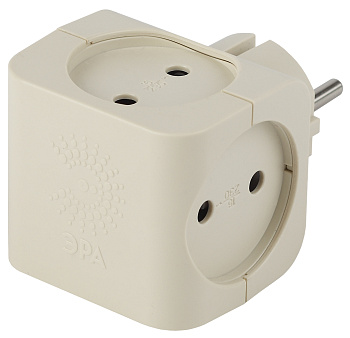 ЭРА SP-4-I Слоновая кость Тройник 4гн, без заземления