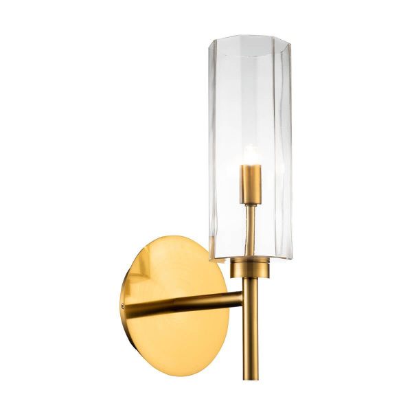 Favourite 2648-1W настенный светильник Каркас цвета латунь, плафон из прозрачного стекла