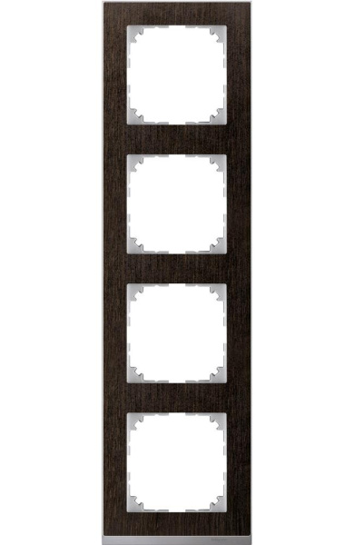 Купить SE Merten SM M-Pure Decor Венге/Алюминий Рамка 4-ая MTN4040-3671