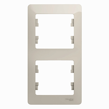 Systeme Electric Glossa Молочный Рамка 2-ая, вертикальная