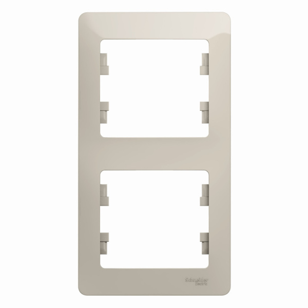 Systeme Electric Glossa Молочный Рамка 2-ая, вертикальная