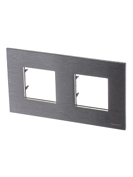 ABB NIE Zenit Сталь Рамка 2-я 2+2 мод 2CLA227200N4001