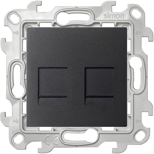 Купить Simon 24 Графит Розетка 2хRJ45 кат. 5е UTP 2450593-038