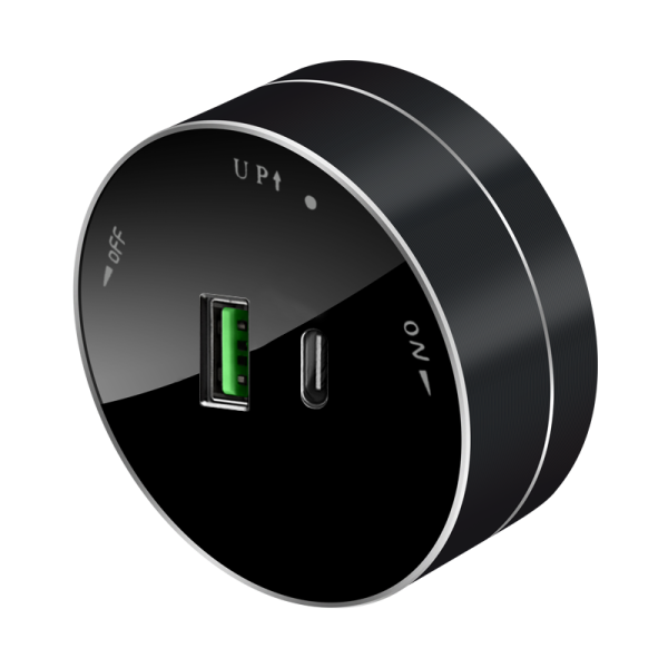 Systeme Electric MultiTrack Антрацит Розетка 2хUSB (тип А+С) 18Вт, 5В/3А